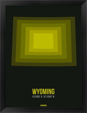 Framed Wyoming Radiant Map 6 Print