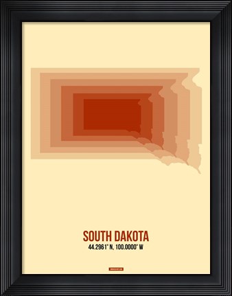 Framed South Dakota Radiant Map 1 Print