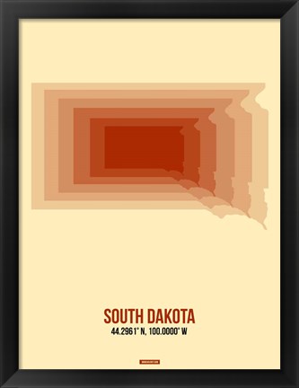 Framed South Dakota Radiant Map 1 Print