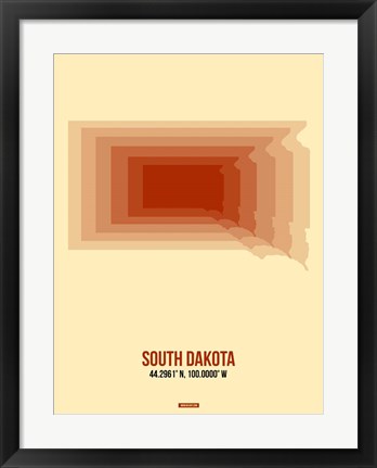 Framed South Dakota Radiant Map 1 Print