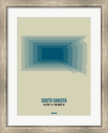 Framed South Dakota Radiant Map 2 Print
