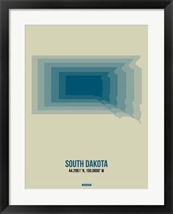 Framed South Dakota Radiant Map 2 Print