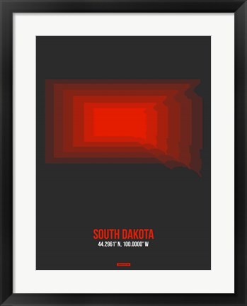 Framed South Dakota Radiant Map 4 Print