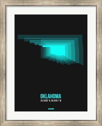 Framed Oklahoma Radiant Map 6 Print