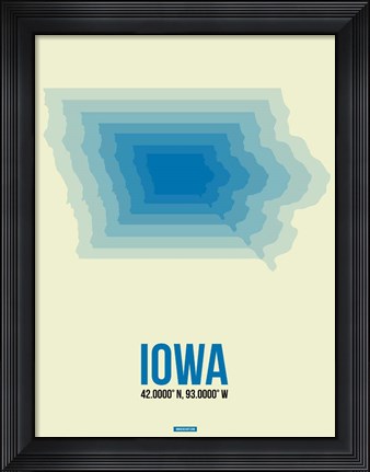 Framed Iowa Radiant Map 1 Print