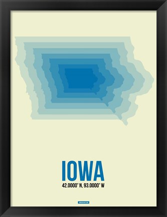 Framed Iowa Radiant Map 1 Print