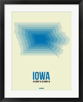 Framed Iowa Radiant Map 1 Print