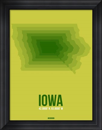 Framed Iowa Radiant Map 2 Print