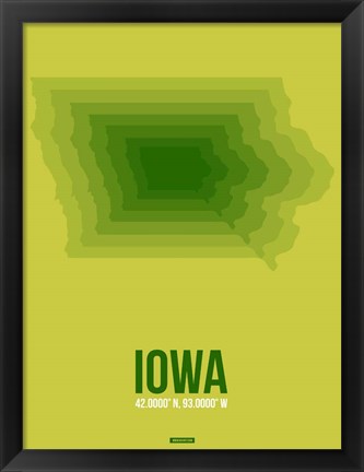Framed Iowa Radiant Map 2 Print