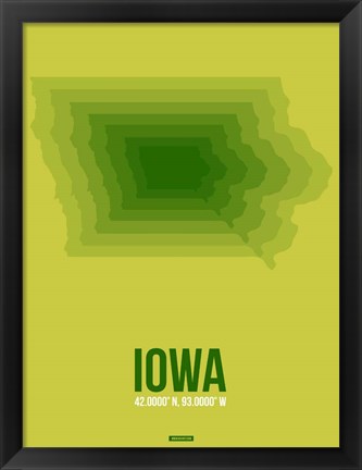 Framed Iowa Radiant Map 2 Print