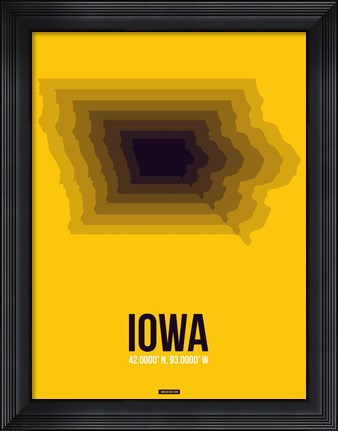 Framed Iowa Radiant Map 3 Print