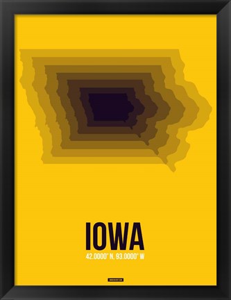 Framed Iowa Radiant Map 3 Print