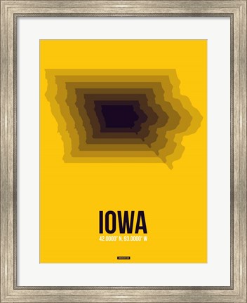 Framed Iowa Radiant Map 3 Print