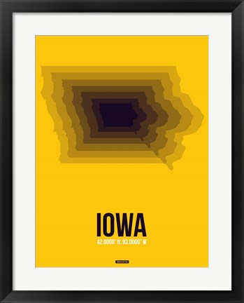 Framed Iowa Radiant Map 3 Print