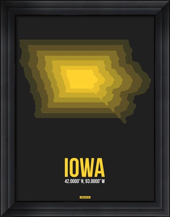 Framed Iowa Radiant Map 4 Print