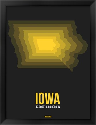 Framed Iowa Radiant Map 4 Print