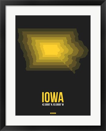 Framed Iowa Radiant Map 4 Print