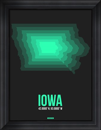 Framed Iowa Radiant Map 5 Print