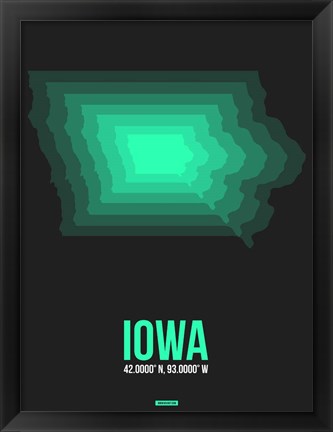 Framed Iowa Radiant Map 5 Print