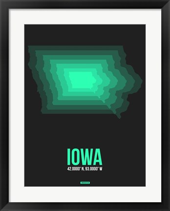 Framed Iowa Radiant Map 5 Print