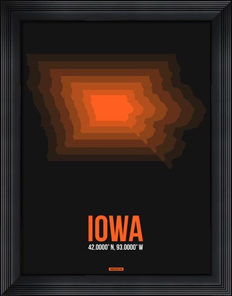 Framed Iowa Radiant Map 6 Print