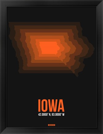 Framed Iowa Radiant Map 6 Print