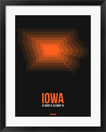 Framed Iowa Radiant Map 6 Print