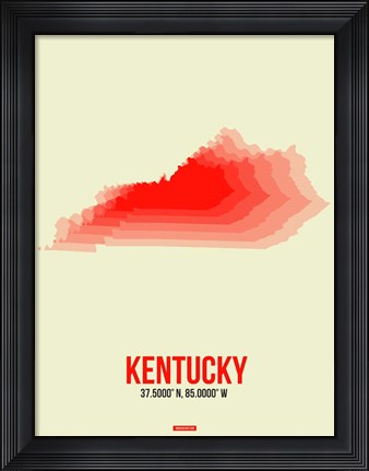 Framed Kentucky Radiant Map 1 Print