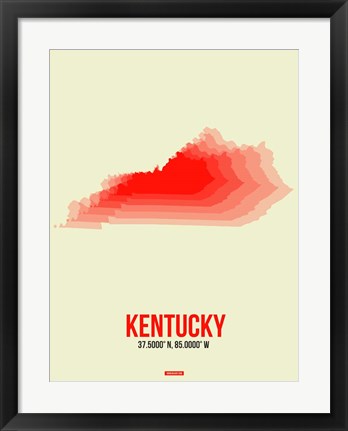 Framed Kentucky Radiant Map 1 Print