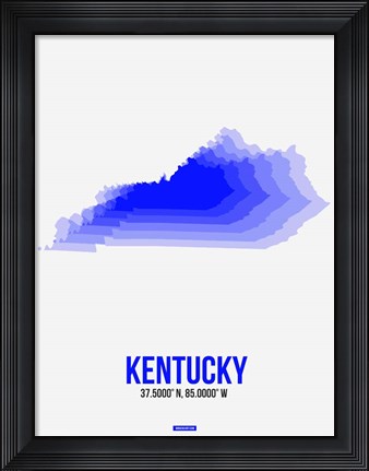 Framed Kentucky Radiant Map 2 Print
