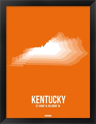 Framed Kentucky Radiant Map 3 Print