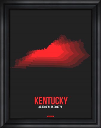 Framed Kentucky Radiant Map 4 Print
