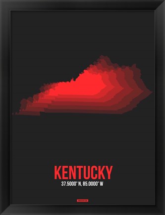 Framed Kentucky Radiant Map 4 Print