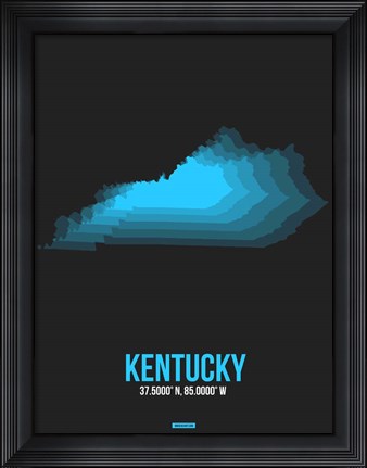 Framed Kentucky Radiant Map 5 Print