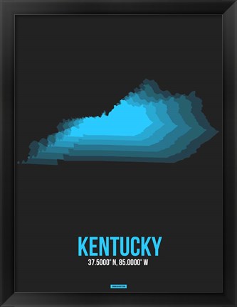 Framed Kentucky Radiant Map 5 Print