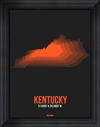 Framed Kentucky Radiant Map 6 Print
