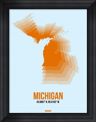 Framed Michigan Radiant Map 2 Print