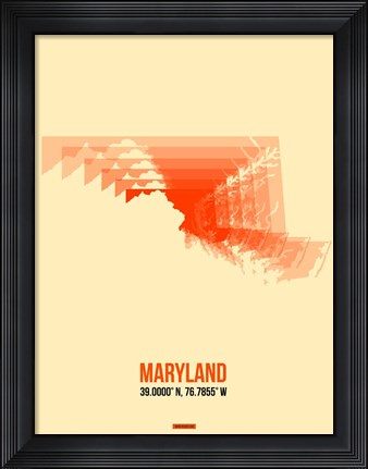 Framed Maryland Radiant Map 1 Print