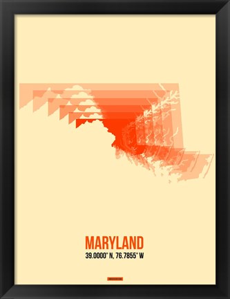 Framed Maryland Radiant Map 1 Print