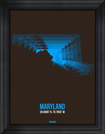 Framed Maryland Radiant Map 4 Print