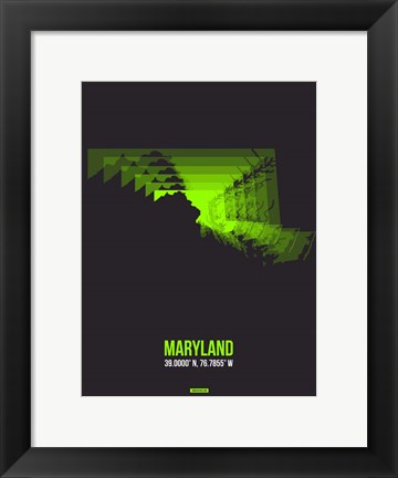 Framed Maryland Radiant Map 6 Print