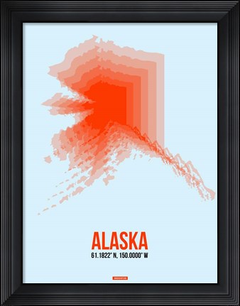 Framed Alaska Radiant Map 1 Print