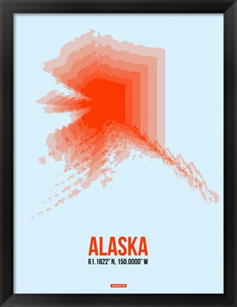 Framed Alaska Radiant Map 1 Print