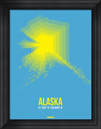 Framed Alaska Radiant Map 2 Print