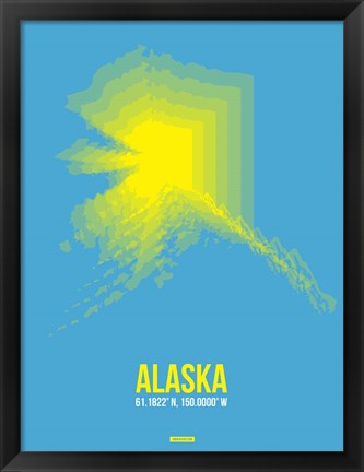 Framed Alaska Radiant Map 2 Print