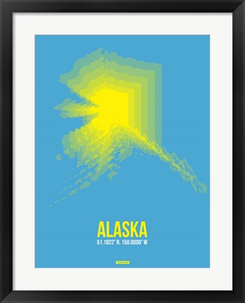 Framed Alaska Radiant Map 2 Print