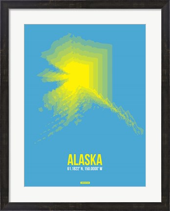 Framed Alaska Radiant Map 2 Print