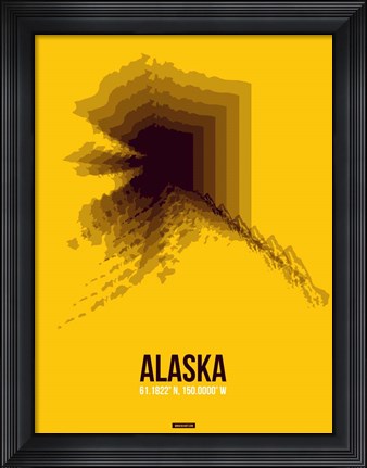 Framed Alaska Radiant Map 3 Print