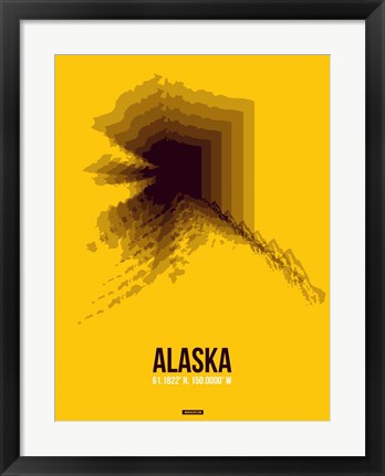 Framed Alaska Radiant Map 3 Print