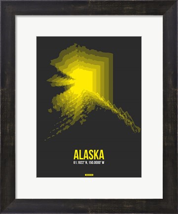 Framed Alaska Radiant Map 4 Print